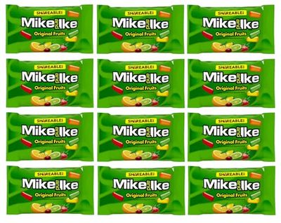 MIKE AND IKE. 3.5 oz Boxes - Pack of 12 Boxes - Delicious Classic Flavors - Tasty Fruity Chewy Candy - Perfect for Anytime and Anywhere