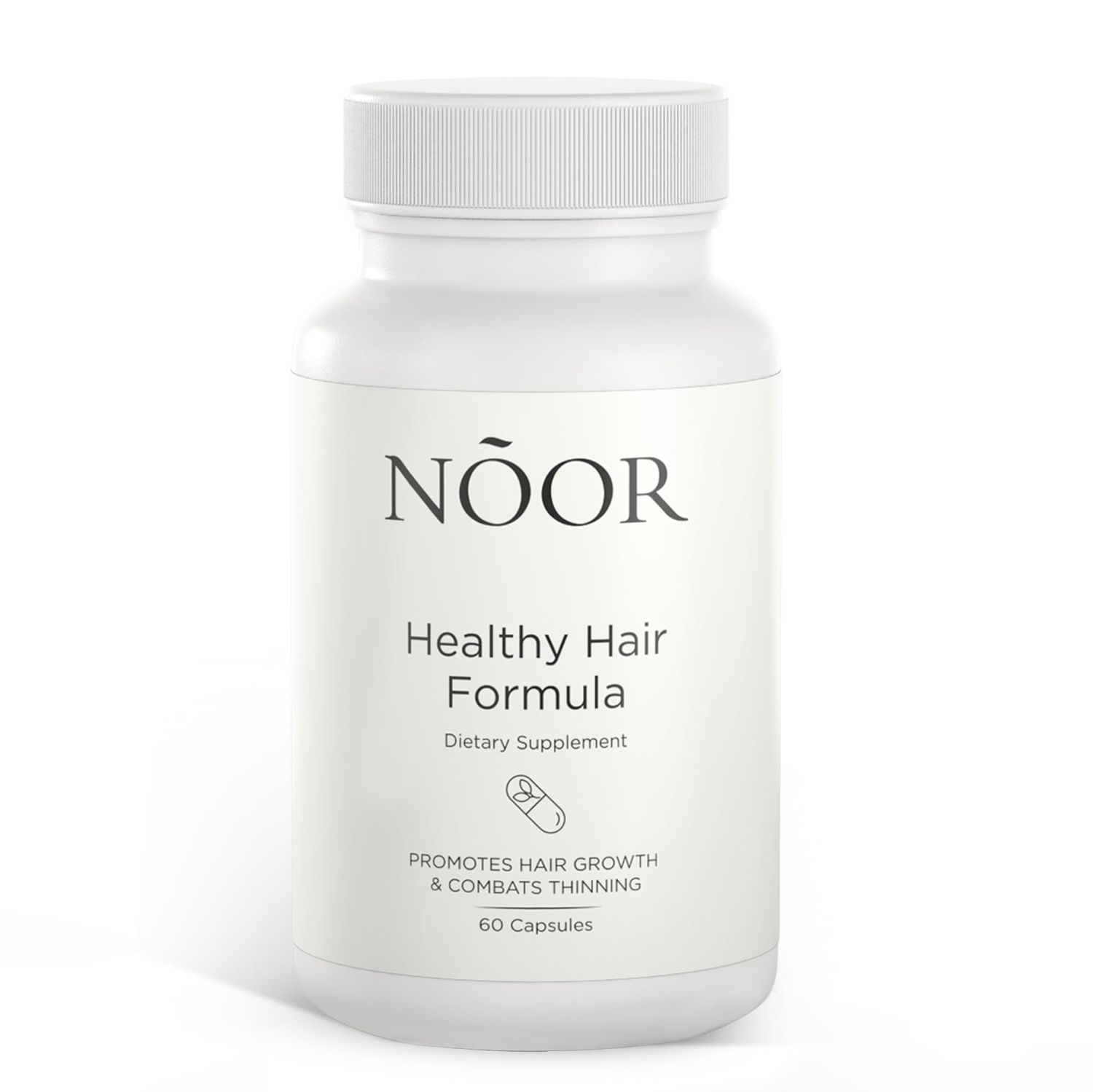 NOOR HAIR Healthy Hair Formula, Hair Growth Supplement Supporting Thick Hair and Fast Hair Regrowth. Vitamin C, B6, Zinc, Propietary Non-GMO Gluten Free Womens Hair Loss Vitamins - 30 Day Supply