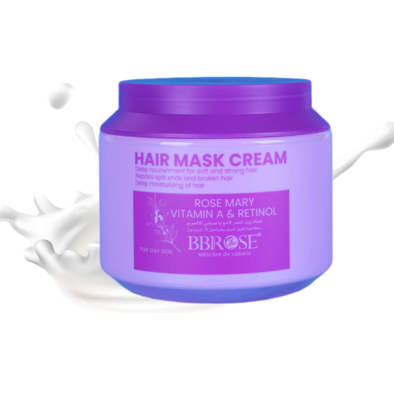 BBROSE Rosemary Hair Mask Cream, Deep Nourishment for Soft and Strong Hair, Repairs Split Ends and Damaged Hair, Deep Moisturizing Formula, 1000ml, Deep Repair, Reduces Frizz, Adds Shine,