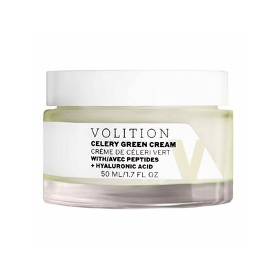 Volition Beauty Celery Green Cream with Peptides Hyaluronic Acid Lightweight Oil-Free Facial Moisturizer Minimizes Pores, Improves Firmness Visibly Reduces Lines Wrinkles