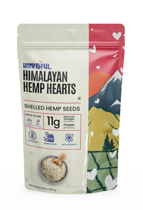 Hemptyful Hemp Hearts - Hulled Hemp Seeds (250g) 10g Protein per Serving 10g Omegas per Serving