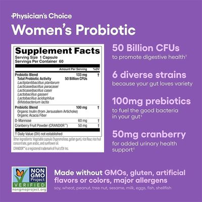 XL-S SOSO LABO Probiotics for Women - 20B CFU with Prebiotics, Vaginal Health pH Balance Support - 30 Capsules Clinically Studied Strains for Immune Urinary Wellness