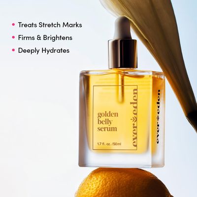 Evereden Golden Belly Serum, 1.7 fl oz. Clean Vegan Women's Belly Oil for Pregnancy and Postpartum Clean Maternity Skincare Non-Toxic Stretch Mark Oil