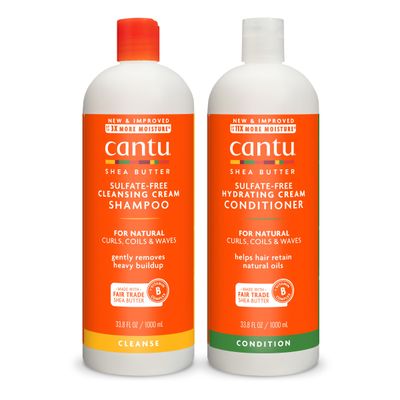 Cantu Shampoo Conditioner with Shea Butter for Natural Hair, 1L (Pack of 2)