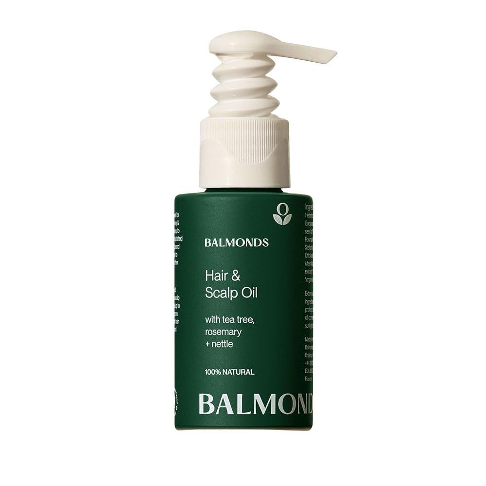 Balmonds Hair, Scalp Beard Oil 1.7 Oz with Rosemary, Hemp Tea Tree - Natural Conditioning Treatment for Dry, Itchy Scalps - Nourishes Moisturizes