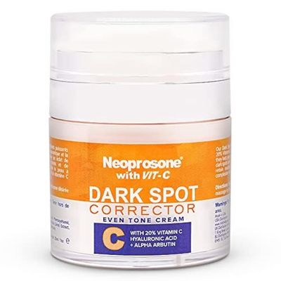 Neoprosone 20 Vitamin C Dark Spot Corrector Cream - 1 Fl oz 30ml - Skin Brightening Gel Cream - with Hyaluronic Acid, Vitamin E