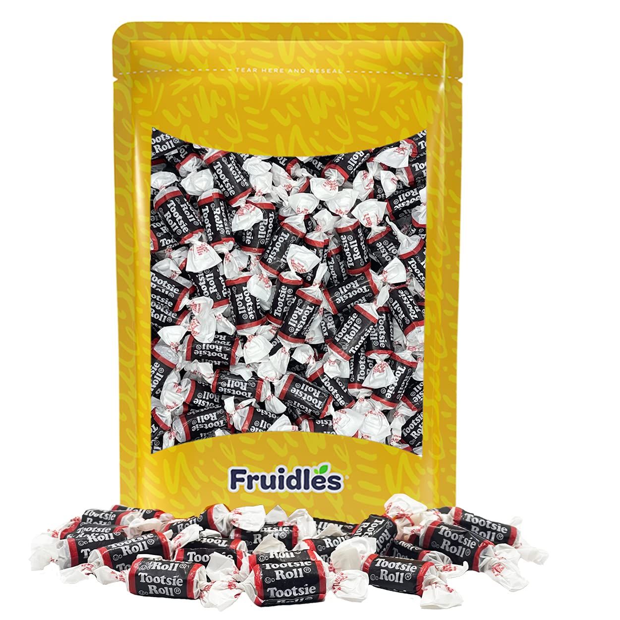 Fruidles Tootsie Original Chocolatey Tootsie Twist Midgees Roll, Peanut-Free, Gluten-Free, Kosher Certified, Individually Wrapped, (Half-Pound)