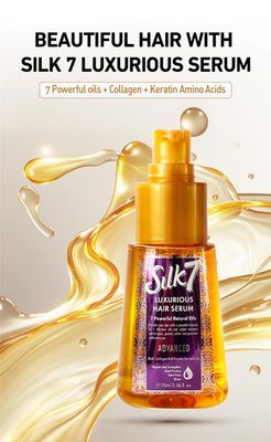 Silk 7 Luxurious Hair Serum Repair Strengthen Collagen Keratin Amino Acids Batana oil Rosemary oil Argan oil Jojoba Moringa clove oil Chinese Mint oil Heat Protection Anti-Frizz Grow 2.36 Oz 70ml