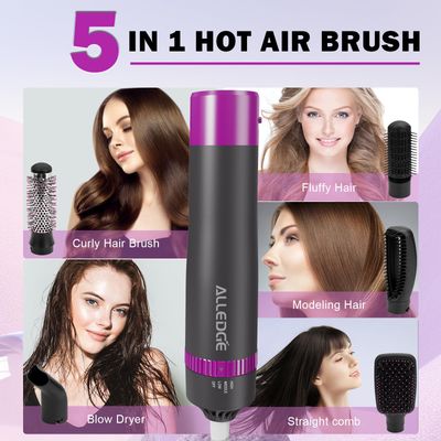 Blow Dryer Brush, Alledge 5 in 1 Hair Thermal Brush and Styler Set for Easy Salon-Style Blowouts with Detachable Negative Ionic Brush Head and Comb for Hair Drying Straightening Curling Styling