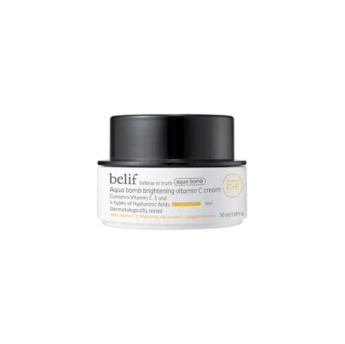 belif Aqua Bomb Vitamin C Face Cream Moisturizer, Infused with Hyaluronic Acid, Vitamin C Vitamin E, Intense Hydration, For All Skin Types, Korean Skin Care
