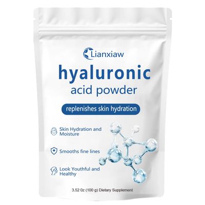 Lianxiaw Hyaluronic Acid Powder, Hyaluronic Acid Serum, Hyaluronic Acid Powder for Face, Water Soluble, Skin Hydration and Moisture Support, Wake Nature Perfection