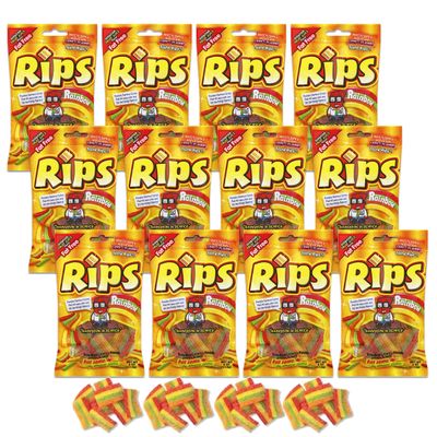 Rips Rainbow Bite Size Sugar Candy, 4 Ounce -- 12 per case.