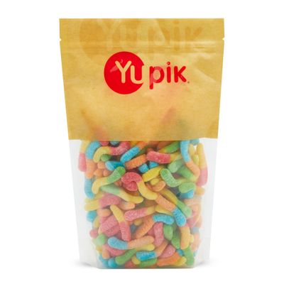Yupik Gummy Neon Worms, 2.2 lb (35.2 oz), Gluten-Free, Sweet Sour, Fruity Flavors, Sugary Coating, Chewy Small Gummies, Fun Treat, Sweet Candy, Delicious Snack, Ideal for Gifting, Holidays Baking
