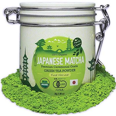 Matcha Organics - Premium Ceremonial Grade Matcha Green Tea Powder - Authentic 1st Harvest Japanese Green Tea - USDA JAS Organic - Perfect for Ceremonial Matcha Latte Powder Smoothies 30g Tin 1.06oz
