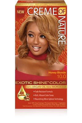 Creme of Nature Exotic Shine Hair Color With Argan Oil from Morocco, 10.0 Honey Blonde, 1 Application