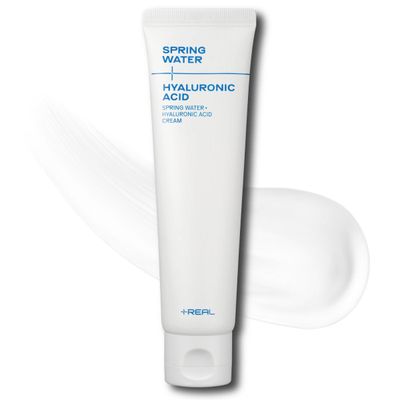 PLUSREAL Spring Water Hyaluronic Acid CreamLightweight AMPM Deep Hydrating Face Moisturizer for Glass Skin Makeup