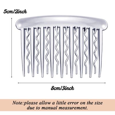 Gejoy 12 Pieces Plastic Teeth Hair Combs Tortoise Side Comb Hair Accessories(Black, Transparent, Dark Brown, Light Brown)