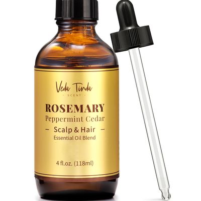 VEDA TINDA SCENT Rosemary Oil for Hair Growth, Natural Rosemary Peppermint Scalp Hair Strengthening Oil, 4 Ounce