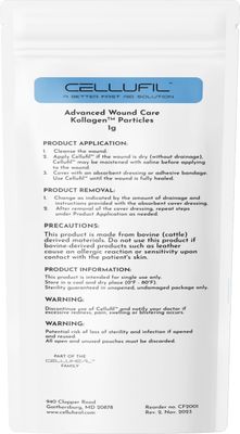 Cellufil Collagen Particles for Advanced Wound Care - 100 Non-Hydrolyzed Bovine Collagen for Tissue Regeneration, First Aid Minor Bleeding, Box of Five Vials