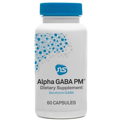 NeuroScience GABA PM Calm Sleep Aid for Adults - 400mg L Theanine Supplement with 5 HTP for Brain Support Magnesium for Sleep - Soothe an Overactive Mind Racing Thoughts (60 Capsules)