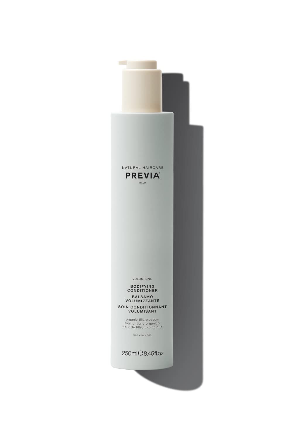 PREVIA Volume Bodifying Conditioner Anti Dandruff Volumizing Conditioner for Thin Hair Hydrating Formula with Tilia Blossom Extract Sulfate Paraben Free Strengthens Fine Hair 8.45 oz