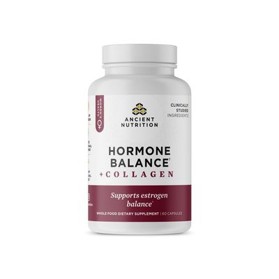 Ancient Nutrition Hormone Balance Collagen Supplement, Hydrolyzed Collagen Peptides, Key Clinically Validated Ingredient to Support Balanced Hormones and Boost Energy, 60 Capsules