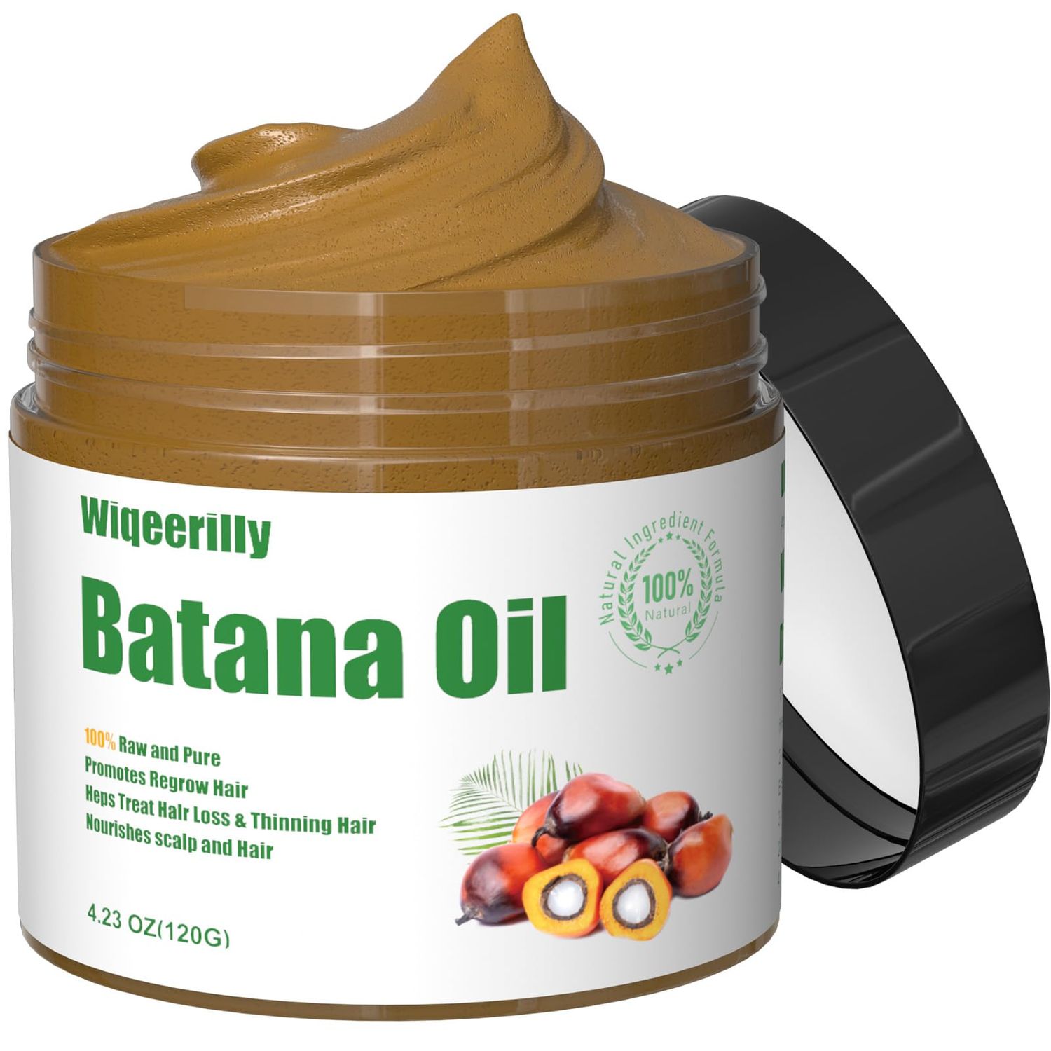 Wiqeerilly Batana Oil for Hair Growth, 100 Raw Batana Oil Dr Sebi Organic, Unrefined Sourced from Honduras, Batana Hair Mask Hair Growth Prevent Hair Loss for Men Women