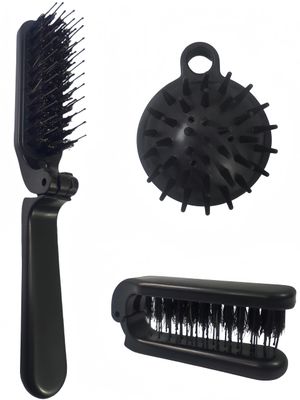 Foldable Pocket Hair Brush for Men and Women Travel Beard Scalp Folding Dandruff Scrubber Wet Detangling Brush and Comb Compact Portable