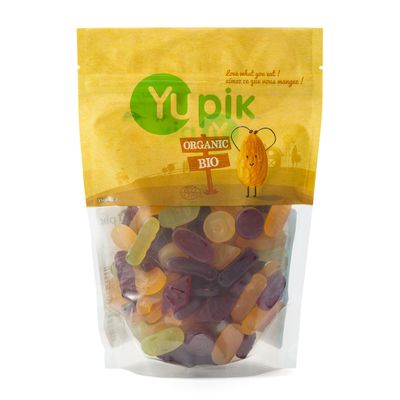 Yupik Organic Veggie Wine Gums, Gelatin-Free, 1.1 lb (17.6 oz), Gluten-Free, Vegan, Non-GMO, Natural Colors Flavors, Made from Fruit Juice, Sweet Candy, Delicious Snack, Ideal for Gifting, Holidays