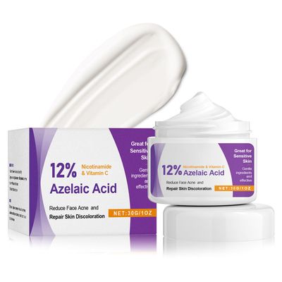 Azelaic Acid Serum, Booster 12 Azelaic Acid Cream, Hyaluronic Acid Serum Niacinamide for Face, Facial Cream, Balance Excess Sebum,Smoothing Skin and Blemish,Pore Cleansing 1pcs (Purple 03)