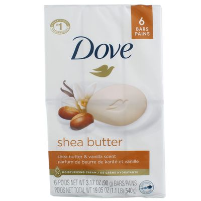 Nourishing Care Shea Butter Moisturizing Cream Beauty Bar by Dove, 4 Ounce, 6 Count