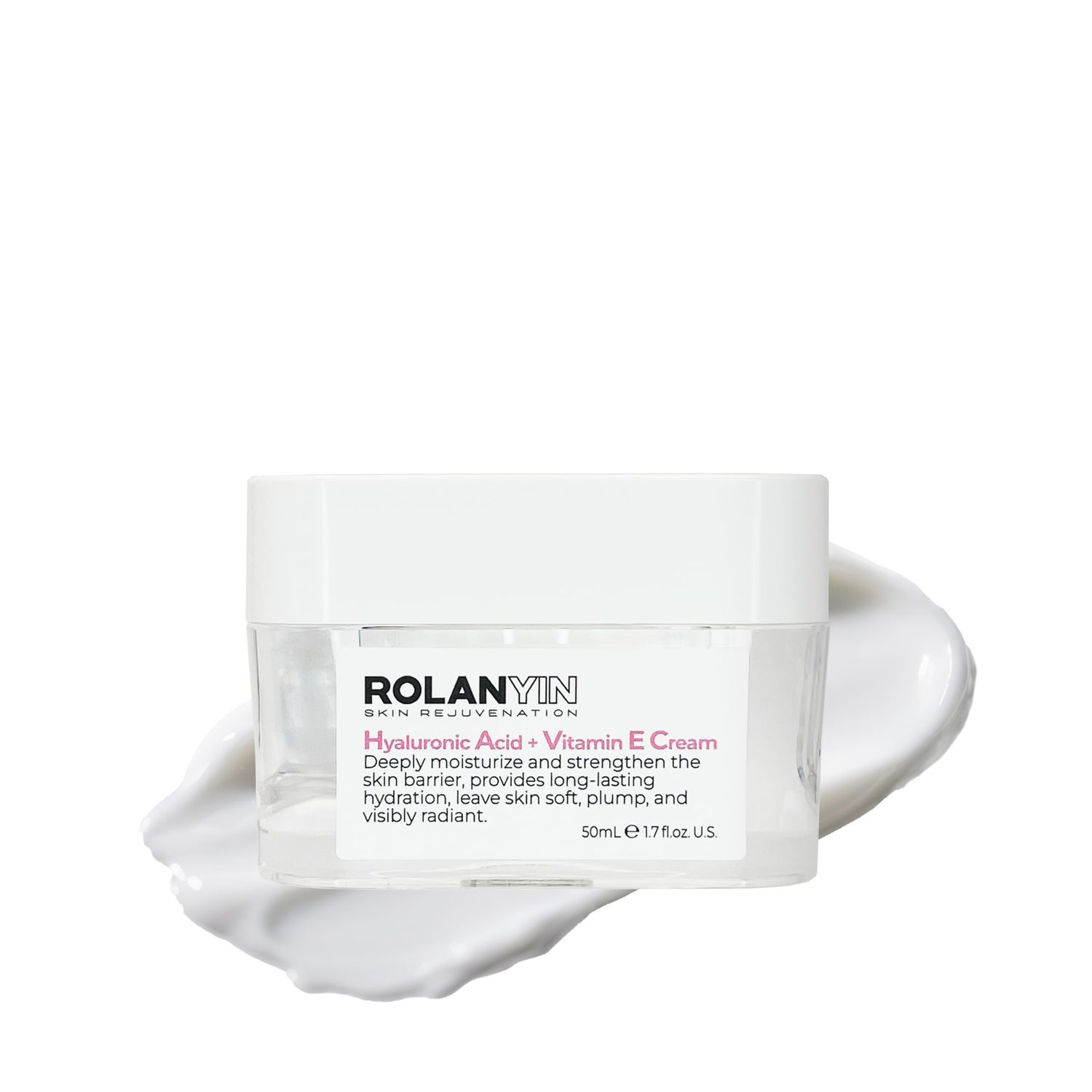 ROLANYIN Hyaluronic Acid Vitamin E Cream for Deep Hydration and Moisturizing Nourishing Anti Aging Skin Repair Soothing and Revitalizing for Healthy Radiant Skin