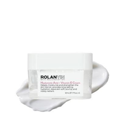 ROLANYIN Hyaluronic Acid Vitamin E Cream for Deep Hydration and Moisturizing Nourishing Anti Aging Skin Repair Soothing and Revitalizing for Healthy Radiant Skin