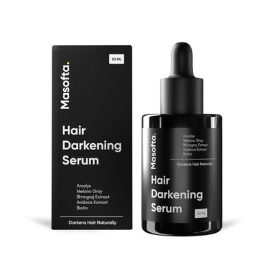 JUQOTU Masofta Hair Darkening Serum with Arcolys, Melano Gray, Biotin Bhringraj for Promoting Darker, Shinier Hair and Beard, Suitable for Both Men Women, 1.01 fl.oz.30 ml