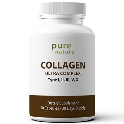 PureNature Collagen Ultra 90 Capsules Penta Collagen with 5 Types I, II, III, V X