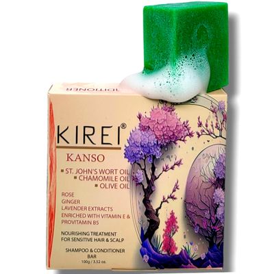 Shampoo Bars and Conditioner, Promote Hair Growth, Strengthen Volumize All Hair Types - Paraben Sulfate Free formula with Natural, Vegan Ingredients for Sensitive Hair and Scalp (KANSO, 100 gr)