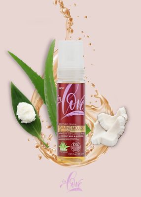 n Love Moisture Crush Foaming Mousse Organic Coconut Milk Deep Moisture Shine Soft Wraps, Defines Curls, Braid Twist Locs Anti-Breakage Reduces Frizz Promotes Growth 7.27oz