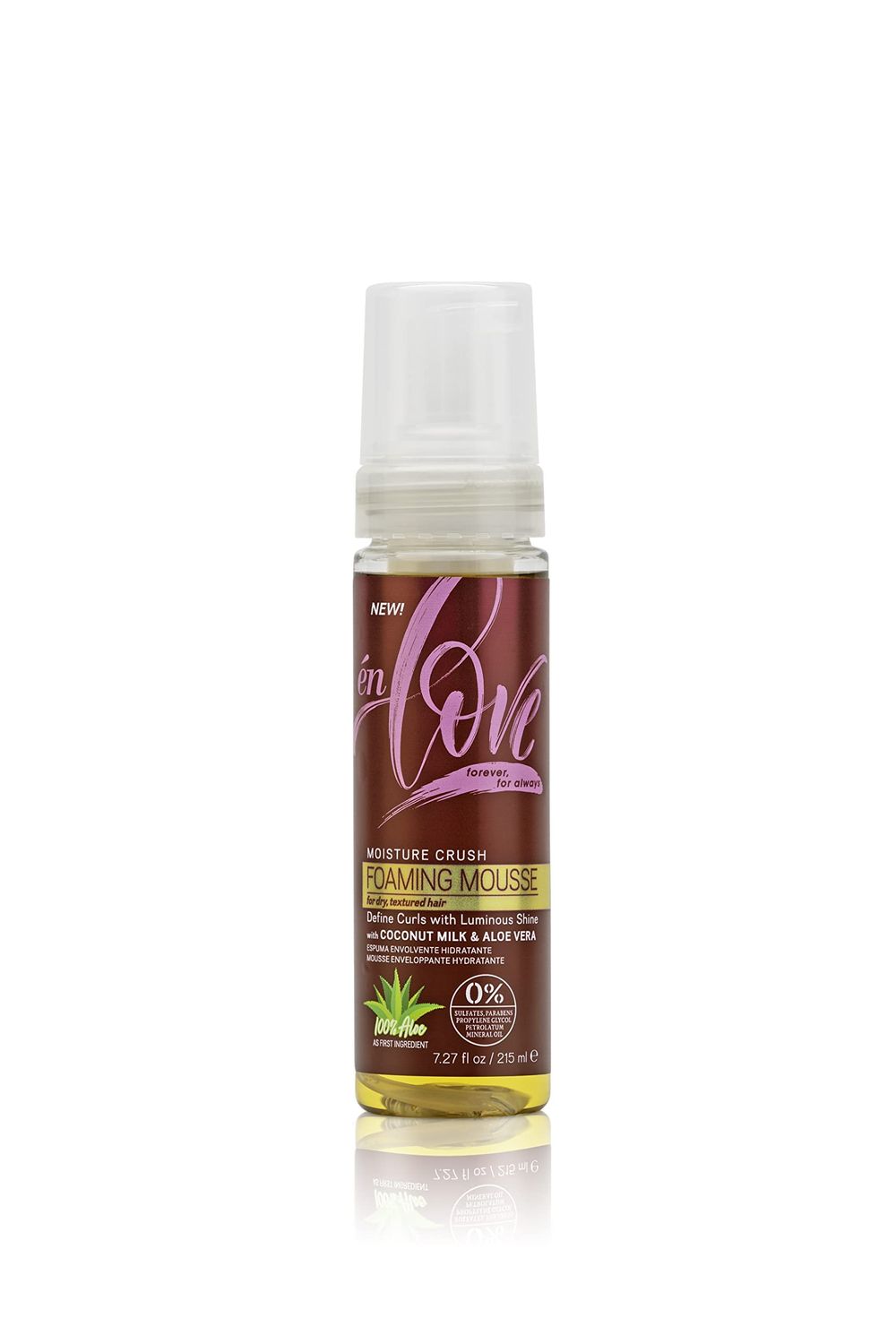 n Love Moisture Crush Foaming Mousse Organic Coconut Milk Deep Moisture Shine Soft Wraps, Defines Curls, Braid Twist Locs Anti-Breakage Reduces Frizz Promotes Growth 7.27oz