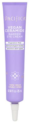 Pacifica Vegan Ceramide Barrier Eye Cream - Hydrating Under Eye Moisturizer for Dry, Sensitive Skin, Fragrance-Free Treatment for Dark Circles, Puffiness Fine Lines Dermatologist Tested Clean Beauty