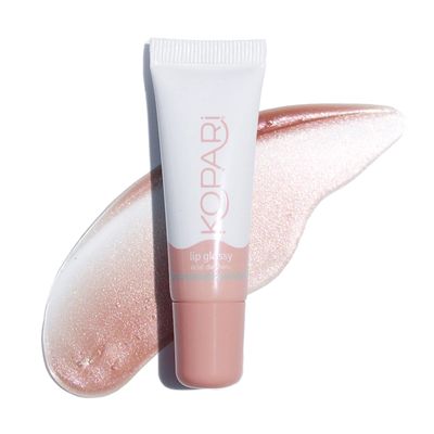 Kopari Coconut Lip Glossy Nude Tint Birthday Suit Vegan Hydrating Moisturizing Lip Oil Vitamin E Shea Butter Long Wear High Shine Non Sticky Natural Clean Plant Based Non Toxic Balm Paraben Free