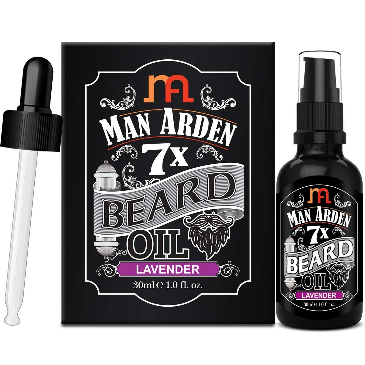 Man Arden 7X Beard Oil (Lavender) 30ml, 7 Premium Oils for Beard Growth Nourishment