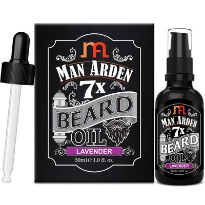 Man Arden 7X Beard Oil (Lavender) 30ml, 7 Premium Oils for Beard Growth Nourishment