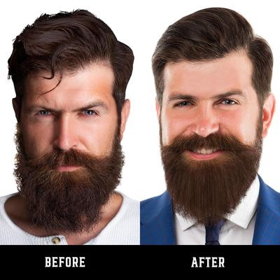 FEBOTE Innovation BeardHair Straightener for Men wNatural Boar Bristle Brush, Pear Wood Comb, Mustache Scissors and Travel Bag, Professional Beard Care Set for Him, Men's Fashion and Grooming Gifts