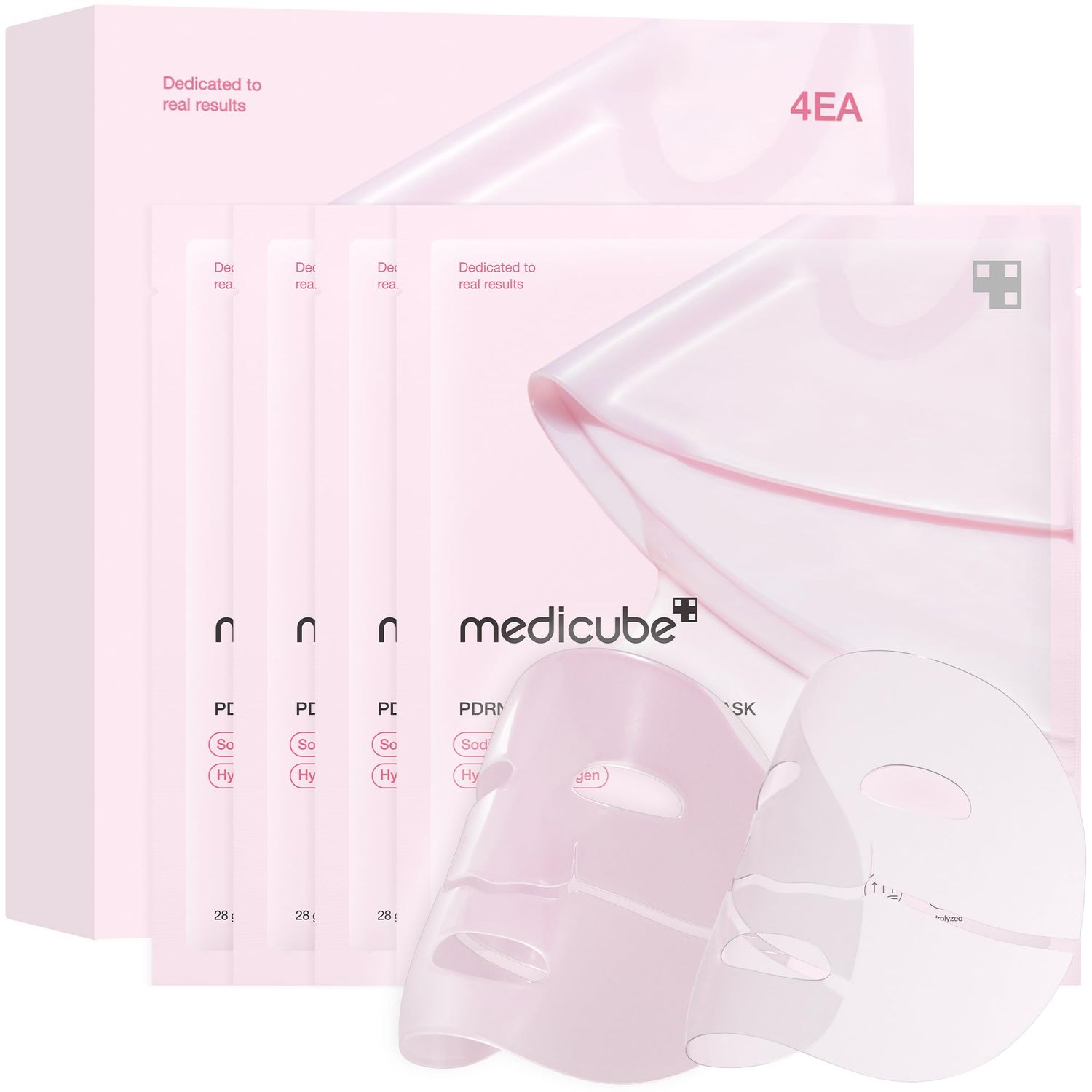 medicube Salmon DNA PDRN pink collagen jelly gel mask overnight face mask for glass glow skin- elasticity, hydrating, firming and moisturizing korean skincare, 28g, 4ea