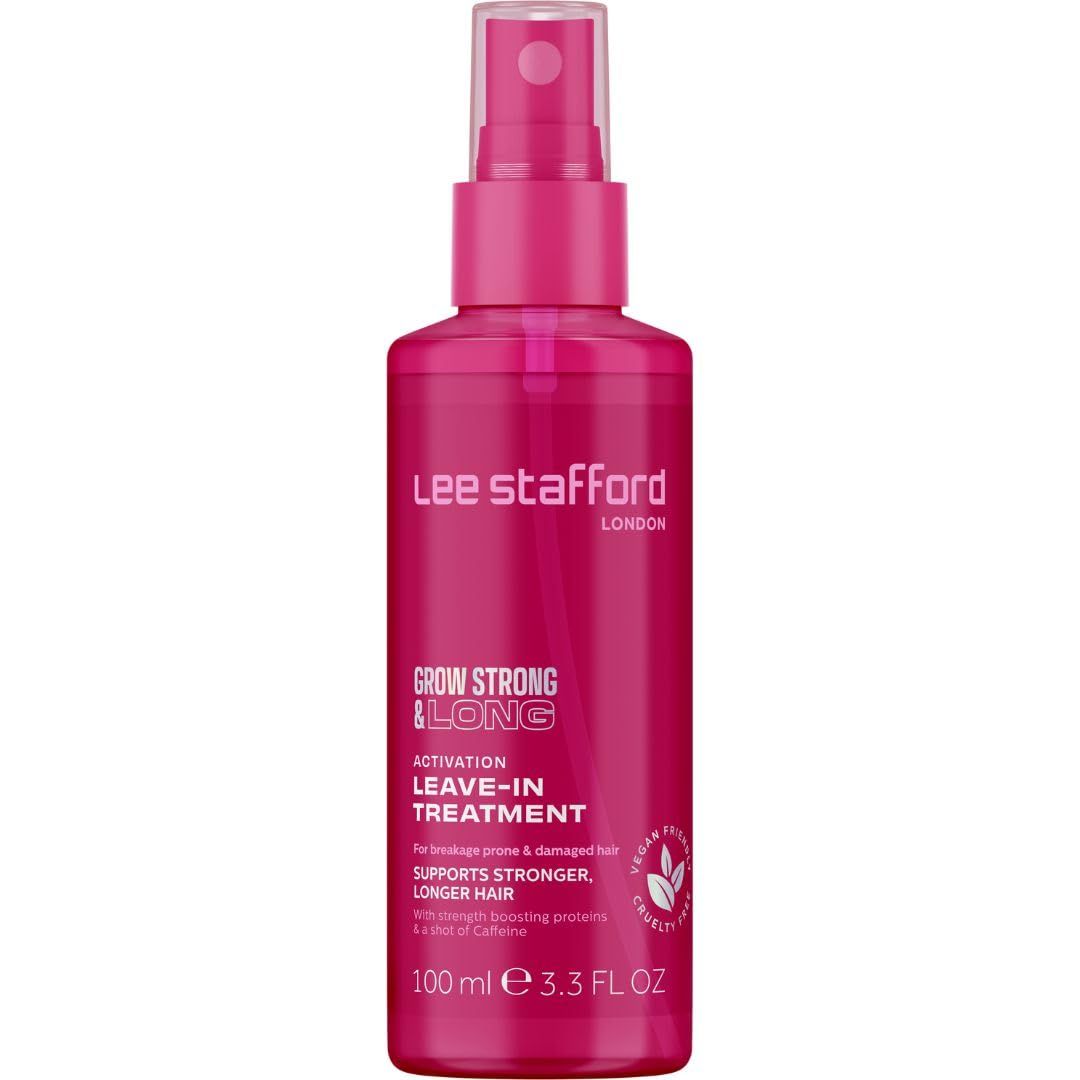 Lee Stafford Hair Growth Leave In Treatment Spray Grow Strong Long Collection - Best Conditioner Mist for Dry, Damaged, Frizzy Hair, Detangler, Men Women, 3.3 Fl Oz