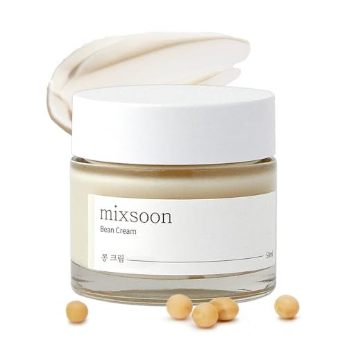 mixsoon Bean Cream - Intensive Moisture Face Cream For Smooth, Nourished Skin, Pore Sebum Care - Korean Skincare For Glass Skin - Non-stick (1.69 fl.oz 50ml)