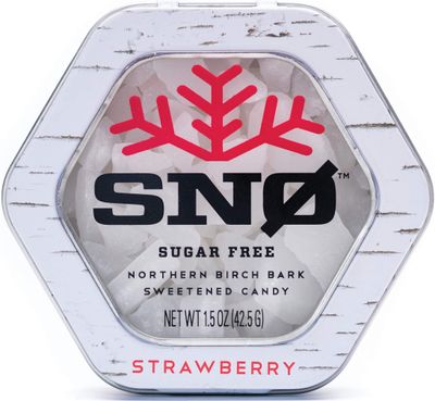 Strawberry KETO Xylitol Candy Chips (1-Pack) - SN 1.5oz Tin - Sugar-Free Candy With Only 2 Ingredients Low Carbs, Diabetic-Friendly, Non-GMO, Vegan, GF Kosher Purest candy in the world