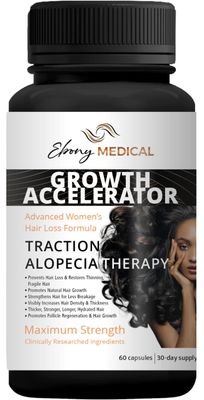 Ebony Medical Hair Regrowth Supplement for Women - Traction Alopecia Thinning Hair Support - Follicle Repair, Stronger Hair Growth Density - Keratin Boost, Natural Hair Vitamins - 30-Day Supply