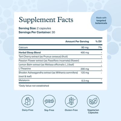 Youtheory Sleep Capsule - Vegan Sleep Support Supplement with Passion Flower, Lemon Balm, L-theanine Ashwagandha - 60 Vegetarian Capsules