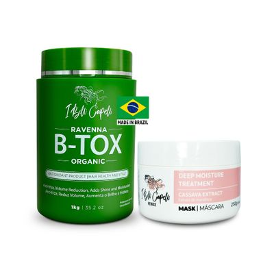 I Belli Capelli Hair B-tox Treatment Argan Oil Mask, 44 fl oz - Organic Kit, Formaldehyde-Free, Anti-Frizz, Volume Reduction, Smoothing, Brazilian Keratin, Argan Oil, Panthenol